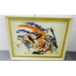 K. Appel 'Dancing in Space' Framed print with a T.R Annan Gallery label verso, 77 x 63cm