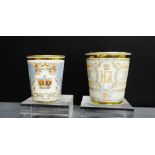 A Russian Cup of Sorrows enamel beaker, dated 1896, 10cm high, together with a Queen Victoria