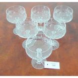 A set of six cut glass sundae dishes, (6)