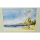 John McCormick Beach Landscape Watercolour, signed and dated '97, in a glazed frame, 36 x 26cm