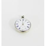 Silver cased open faced pocket watch