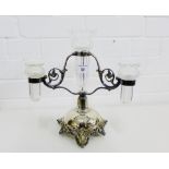 A cut glass and Epns table epergne