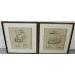 A pair of framed McLean's 'Scraps for Albums' prints, 40 x 40cm, (2)