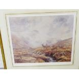 A limited edition Brian Rawling print of Stags in the Highlands, No.177/300, signed in pencil, in