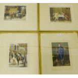 A collection of three framed coloured Meissonier prints, to include 'Confidences' , 'The Halt',