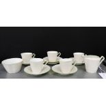 A Victoria china Art Deco tea set, comprising five cups, six saucers, milk jug and sugar bowl, (13)