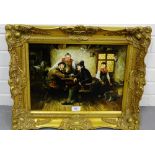 A. Ladd The Tavern Drinkers Oil-on-panel signed bottom left, in an ornate gilt wood frame, 55 x