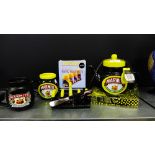 Marmite collectibles to include a teapot, toast rack, two jugs and egg cups etc., (a lot)