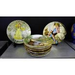 A large collection of porcelain collectors plates, some boxed, (a lot)