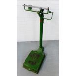 A vintage set of floor standing scales, 90cm high