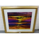 Davy Brown Cree Sunset, in a gilt glazed frame, 70 x 60cm