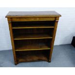 An oak open bookcase, with adjustable shelves and plinth base 123 x 86cm