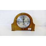 An Art Deco wood veneered chiming clock by Garrard of London, retailed by Ritchie of Edinburgh, 30 x