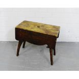 A country wood milking stool, 37 x 35cm