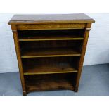 An oak open bookcase, with adjustable shelves and plinth base 123 x 86cm