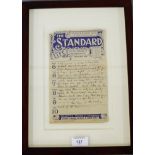 The Standard Life Assurance Company Diary Page, in a contemporary frame, 39 x 28cm