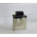 George V silver tea caddy of plain rectangular form, Birmingham 1912, 9cm high