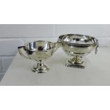 George V Scottish silver presentation trophy bowl on square pedestal, by Brook and Son, Edinburgh