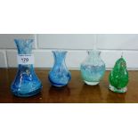 A collection of coloured Scottish Art Glass to include Caithness, tallest 12cm (4)