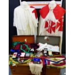 A quantity of 20th century Masonic and Templars regalia to include cloaks, aprons,
