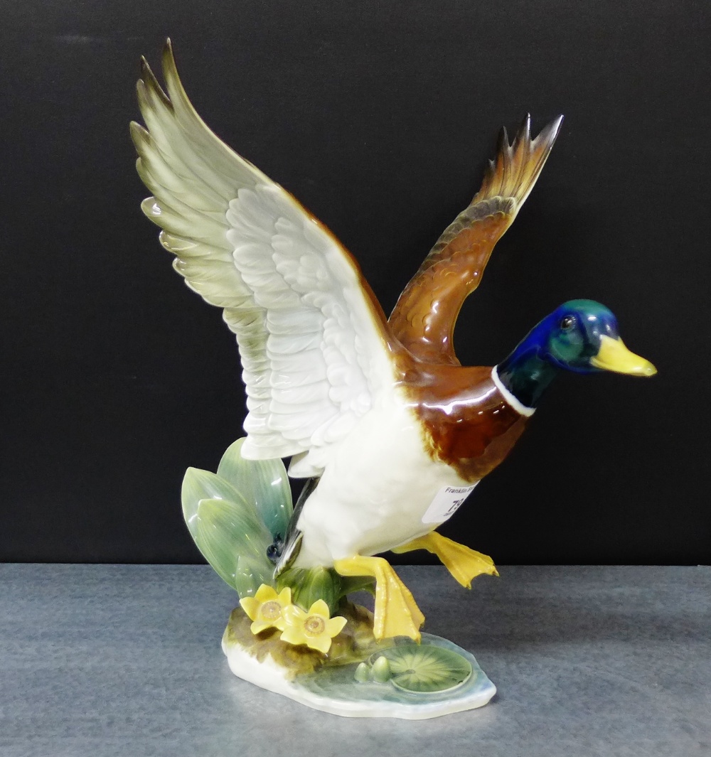 A Hutschenreuther porcelain figure of a duck, 29cm high