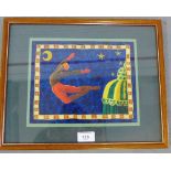 DEM 'Acrobat' Mixed media, in glazed frame, 19 x 24cm