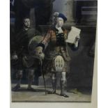 Prince Charles Edward Reading A Despatch from Sir John Cope, Framed coloured engraved print, 45 x