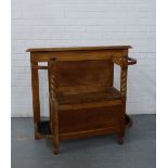 A light oak hall stand, 86 x 100cm