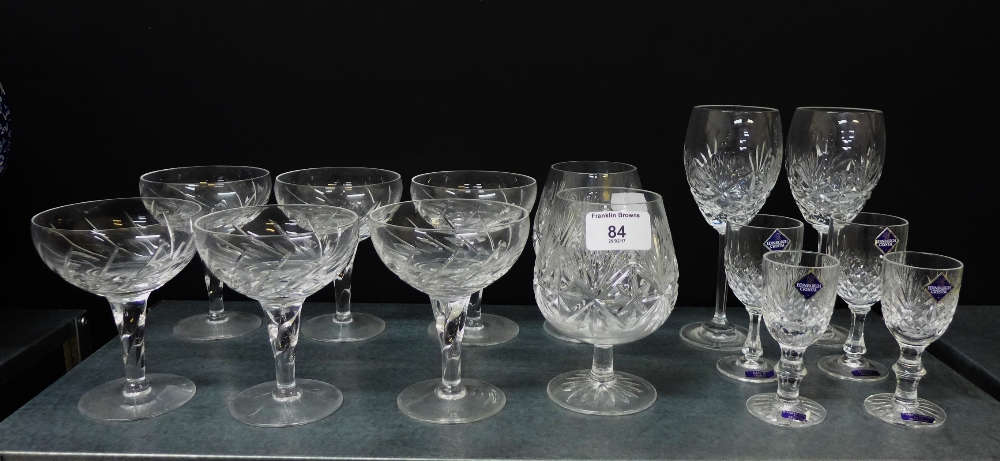 Edinburgh crystal drinking glasses and a set of six champagne coupes (14)