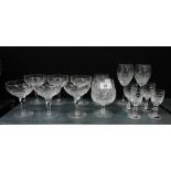 Edinburgh crystal drinking glasses and a set of six champagne coupes (14)