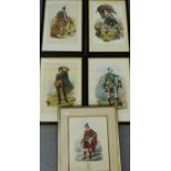 A group of five framed Scottish Clan prints o include MacRae, MacGillivray, Colquhoun, MacPherson