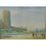 Souter 'Figures by a River' Watercolour, signed bottom right, in a glazed frame, 36 x 26cm