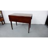 A mahogany Pembroke table, one single drawer on tapering supports, 88 x 71cm