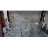 Edinburgh crystal decanters and others together with a cut glass ice bucket (6)