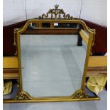 A Georgian style gilt framed over mantle mirror, 128 x 88cm