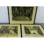 A group of three framed Dendy Sadler framed prints, largest 80 x 64cm, (3)
