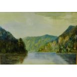 D.S. Cameron Highland Loch Scene Watercolour, signed and dated 1931, in a glazed frame, 34 x 24cm