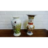 A Vista Alegre Chinoiserie patterned flared rim vase, together with an Autumn Glen baluster vase,