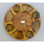 A Digsmed Danish teak and smoked glass lazy Susan