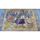 A reproduction wall hanging tapestry depicting Knights on Horseback, 200 x 225cm