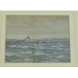 James Kay RSA Seascape and distant shoreline Gouache, signed bottom right, in glazed giltwood frame,