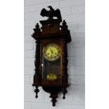 A mahogany cased Vienna wall clock, 70 x 30cm