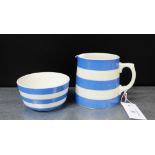 T & G Green Cornish kitchenware milk jug and sugar bowl (2)
