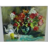 Gillian Goodheir DA (fl.1975) Still Life Vase of Flowers Gouache Signed and dated 2003, in a