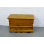 A pine storage trunk with two drawers to the base, 58 x 92cm