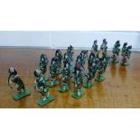 A Scottish Regiment band of lead painted soldiers