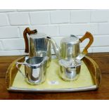 A Piquot ware five piece tea and coffee set (5)