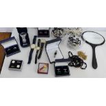 A mixed lot to include Gents wristwatches, cufflinks, costume jewellery dress rings and necklaces,