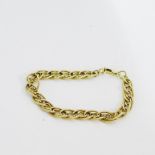 A 9ct gold bracelet with engraved links, fully hallmarked, approx 18 grams