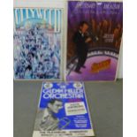 A group of three posters to include The Glenn Miller Story, The Glen Miller Orchestra and
